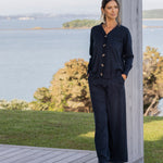 Cotton Cashmere Cardi | Navy-3