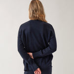 Cotton Cashmere Cardi | Navy-4