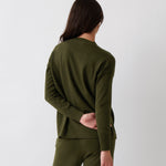 Cotton Cashmere Cardi | Olive-4
