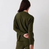 Cotton Cashmere Cardi | Olive-4