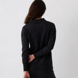 Cotton Cashmere Collared Jumper | Black-4