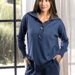 Cotton Cashmere Collared Jumper | Blue-3