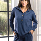 Cotton Cashmere Collared Jumper | Blue-3