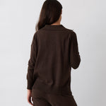 Cotton Cashmere Collared Jumper | Cocoa-4