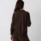 Cotton Cashmere Collared Jumper | Cocoa-4