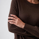Cotton Cashmere Crew Jumper | Cocoa-2