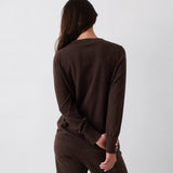 Cotton Cashmere Crew Jumper | Cocoa-3
