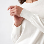 Cotton Cashmere Crew Jumper | Ivory-2