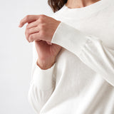 Cotton Cashmere Crew Jumper | Ivory-2