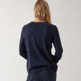 Cotton Cashmere Crew Jumper | Navy-4