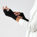 Cotton Cashmere Hand Warmers | Black-1