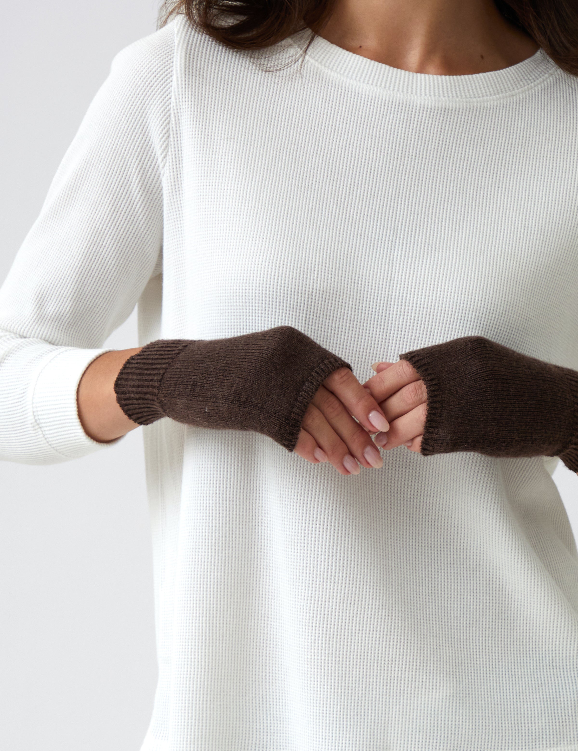Cotton Cashmere Hand Warmers | Cocoa-3