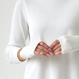 Cotton Cashmere Hand Warmers | Ivory-1