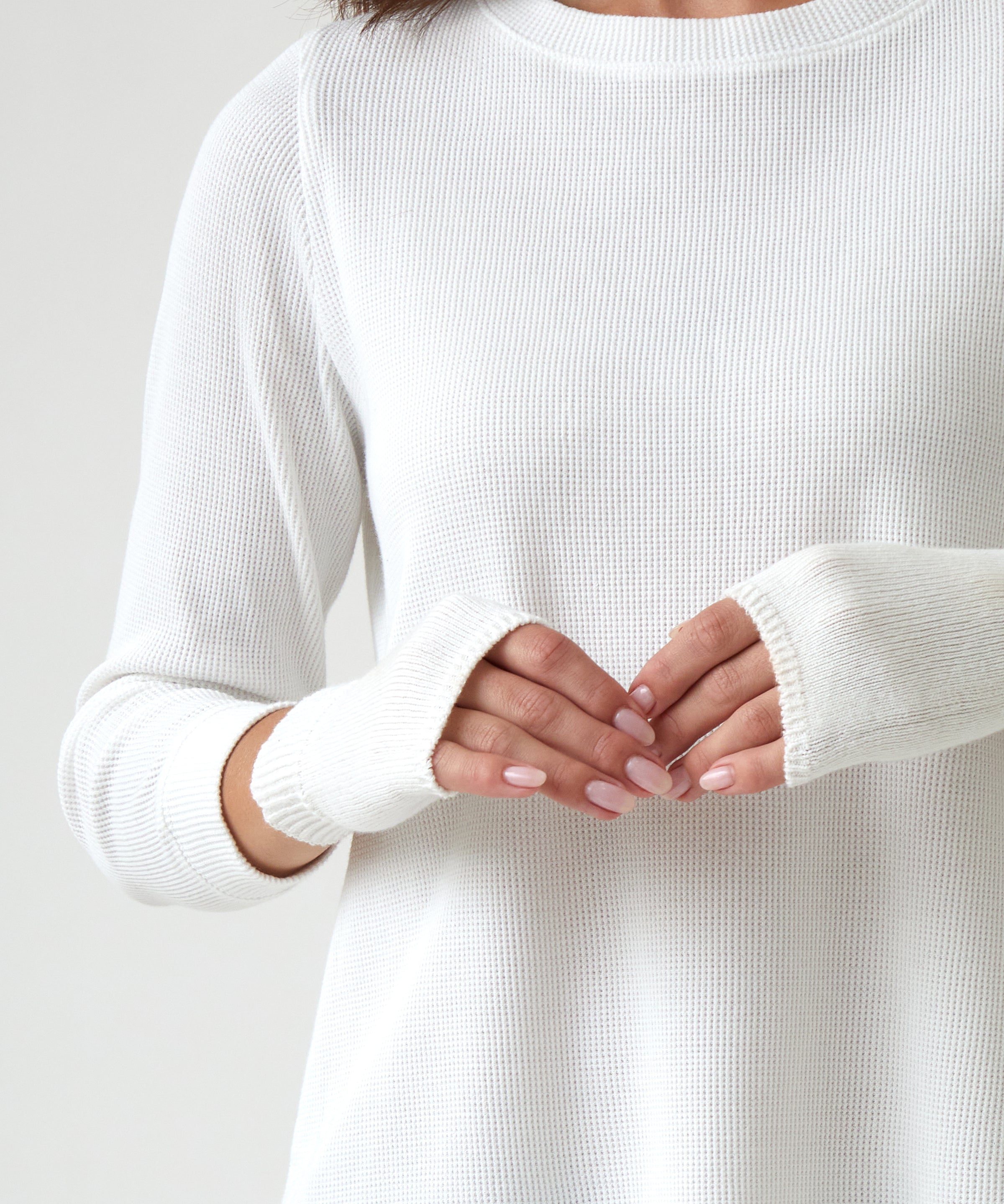 Cotton Cashmere Hand Warmers | Ivory-1