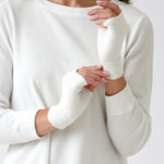 Cotton Cashmere Hand Warmers | Ivory-2