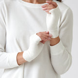 Cotton Cashmere Hand Warmers | Ivory-2
