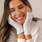 Cotton Cashmere Hand Warmers | Ivory-3