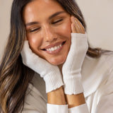 Cotton Cashmere Hand Warmers | Ivory-3
