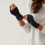 Cotton Cashmere Hand Warmers | Navy-3