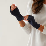 Cotton Cashmere Hand Warmers | Navy-3