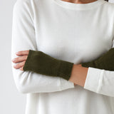 Cotton Cashmere Hand Warmers | Olive-1