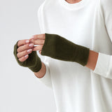 Cotton Cashmere Hand Warmers | Olive-2