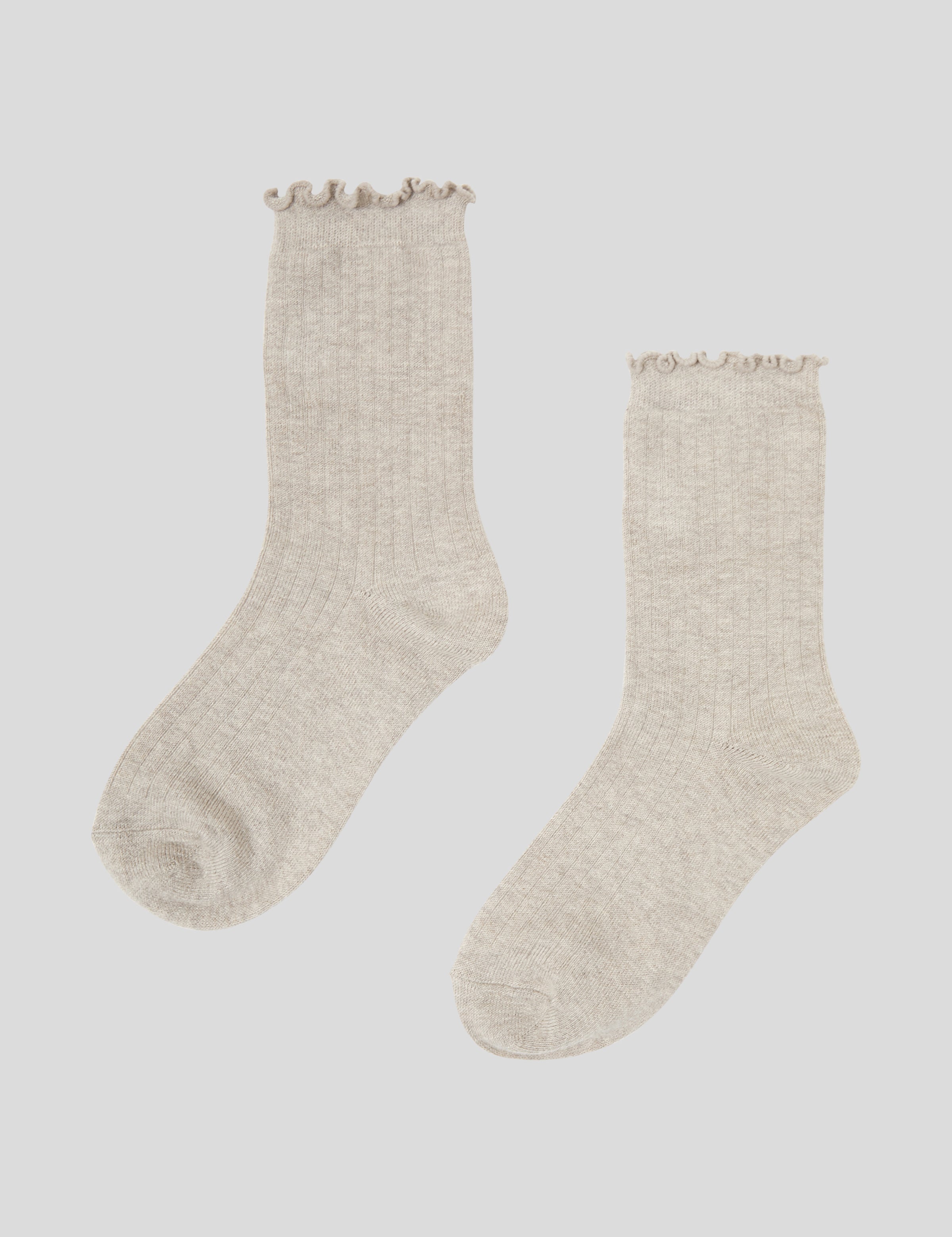 Cotton Cashmere Lounge Socks (1 Pair) | Natural-1