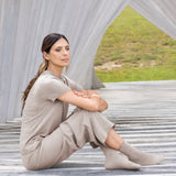 Cotton Cashmere Lounge Socks (1 Pair) | Natural-2