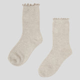 Cotton Cashmere Lounge Socks (1 Pair) | Natural-5