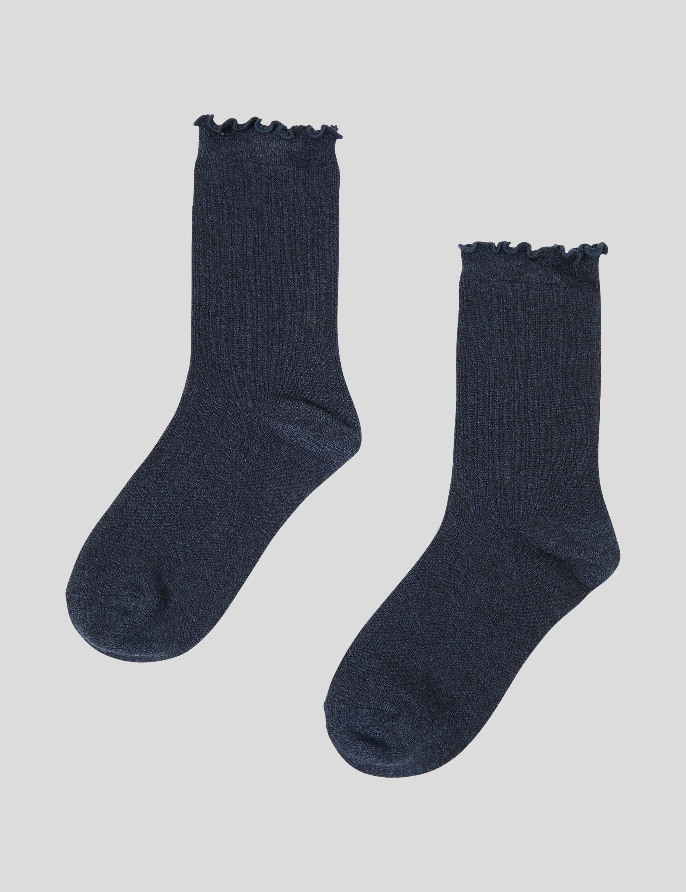 Cotton Cashmere Lounge Socks (1 Pair) | Navy-1