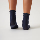 Cotton Cashmere Lounge Socks (1 Pair) | Navy-4
