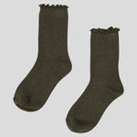 Cotton Cashmere Lounge Socks (1 Pair) | Olive-1