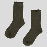 Cotton Cashmere Lounge Socks (1 Pair) | Olive-1