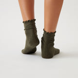 Cotton Cashmere Lounge Socks (1 Pair) | Olive-4