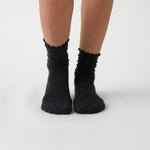 Cotton Cashmere Lounge Socks | Black-1