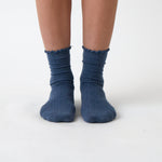 Cotton Cashmere Lounge Socks | Blue-1