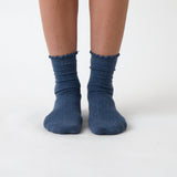 Cotton Cashmere Lounge Socks | Blue-1
