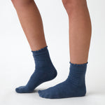 Cotton Cashmere Lounge Socks | Blue-2