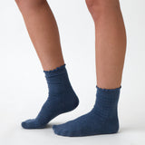 Cotton Cashmere Lounge Socks | Blue-2
