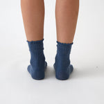 Cotton Cashmere Lounge Socks | Blue-3