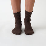 Cotton Cashmere Lounge Socks | Cocoa-1