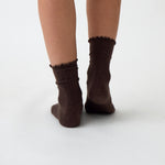 Cotton Cashmere Lounge Socks | Cocoa-3