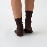 Cotton Cashmere Lounge Socks | Cocoa-3