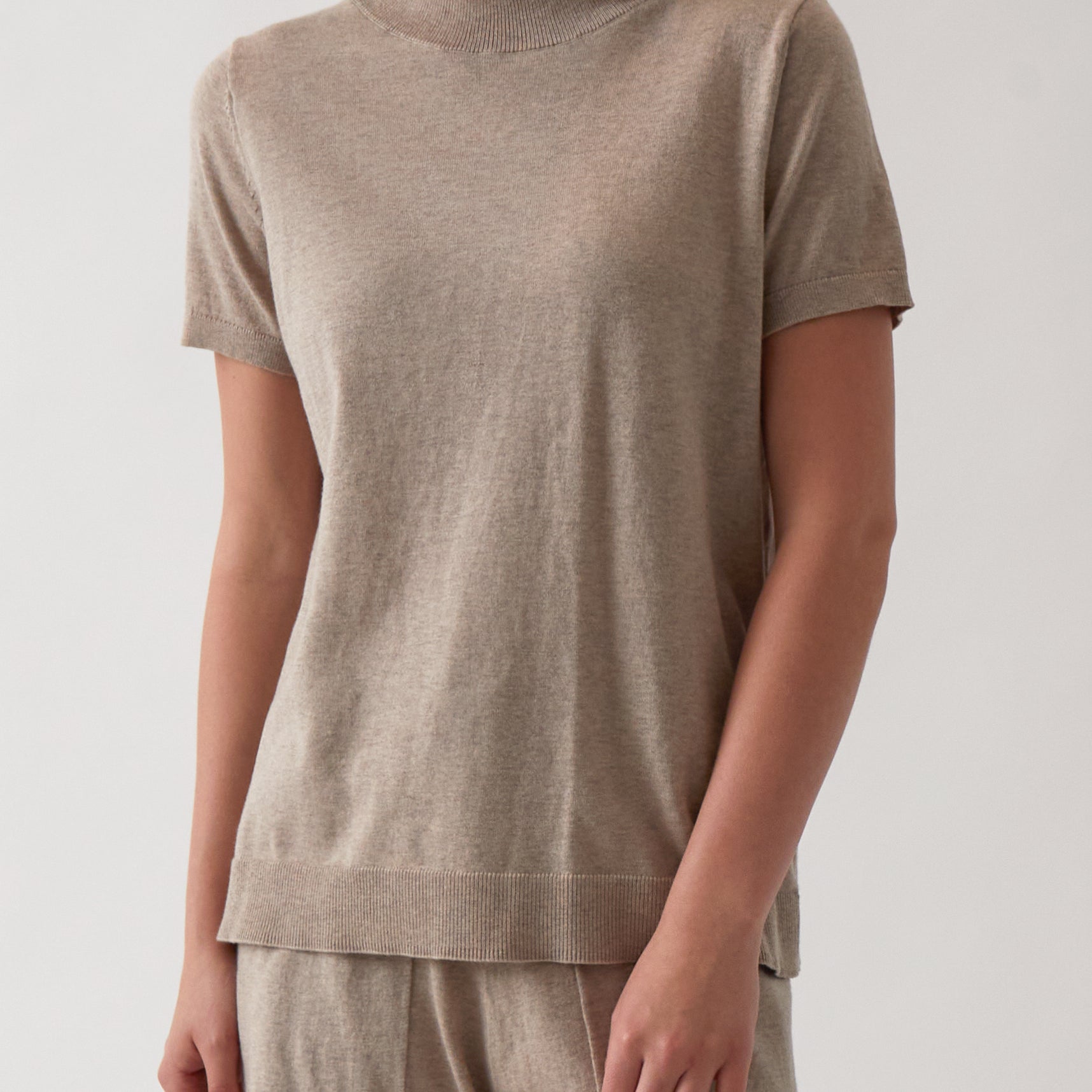 Cotton Cashmere Lounge Tee | Natural-1