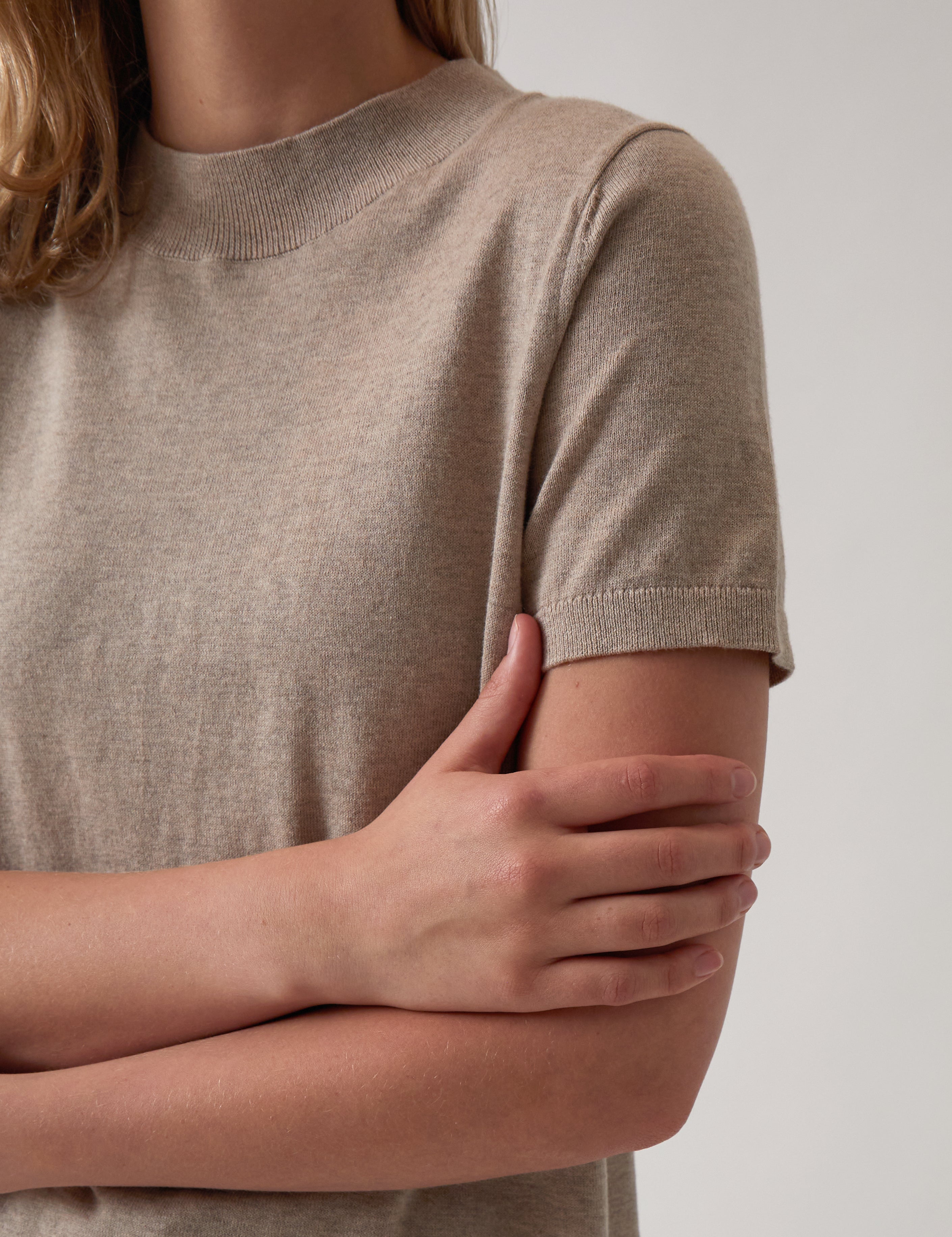 Cotton Cashmere Lounge Tee | Natural-2