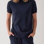 Cotton Cashmere Lounge Tee | Navy-1
