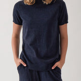 Cotton Cashmere Lounge Tee | Navy-1