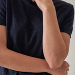Cotton Cashmere Lounge Tee | Navy-2