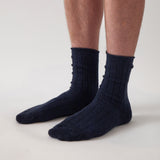 Cotton Cashmere Men's Socks Pair | Navy-1