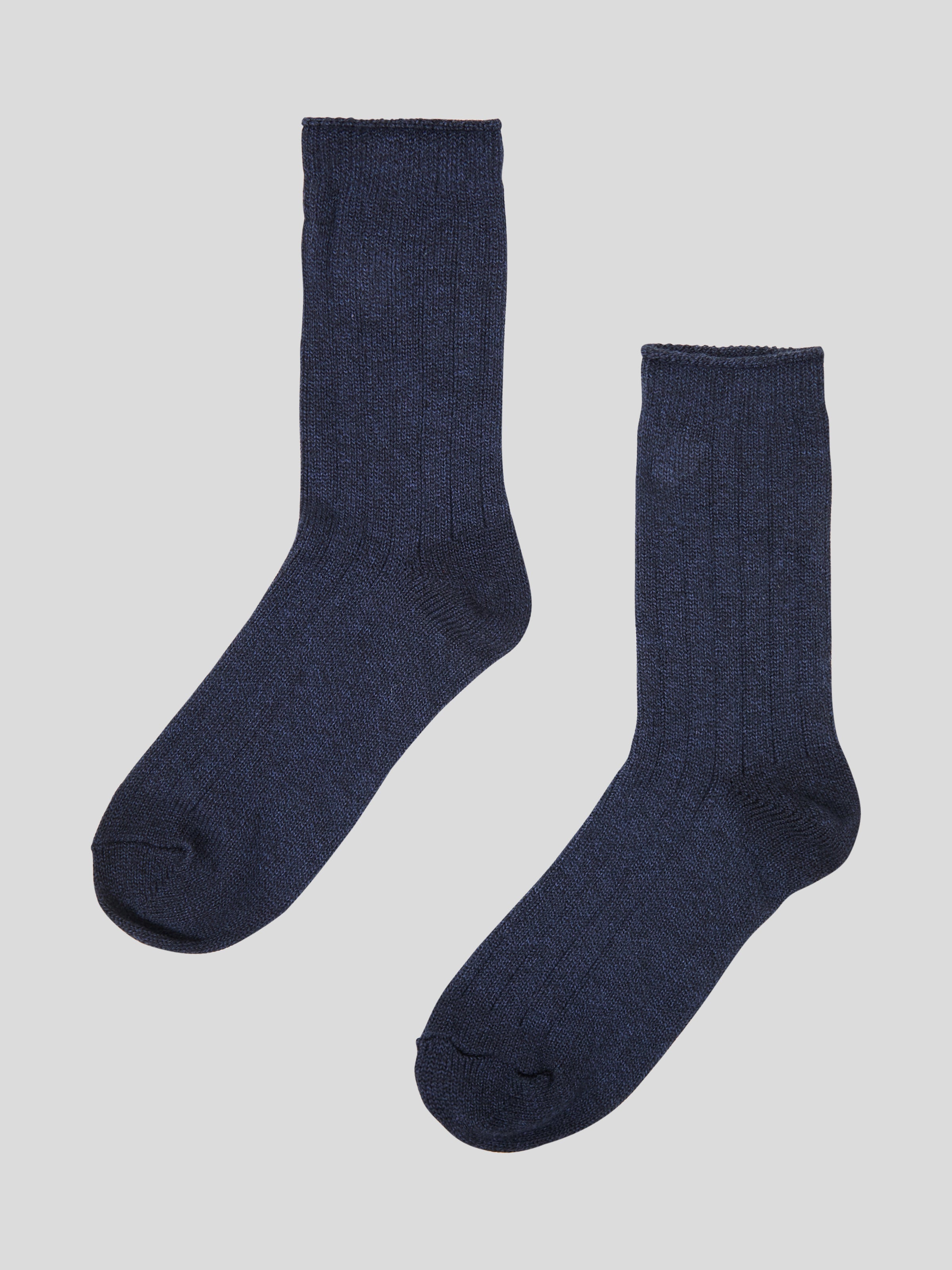 Cotton Cashmere Men's Socks Pair | Navy-3